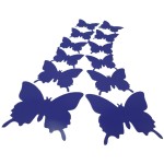 Set of 12 pieces butterflies with adhesive, house or event decorations, purple color, A36
